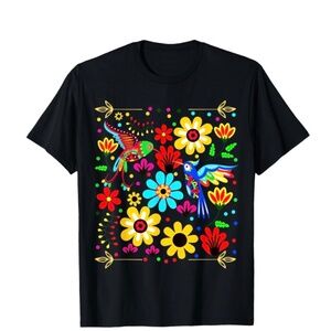 Floral Bird Otomi Mexican Style Mexicano Mexicana T-Shirt